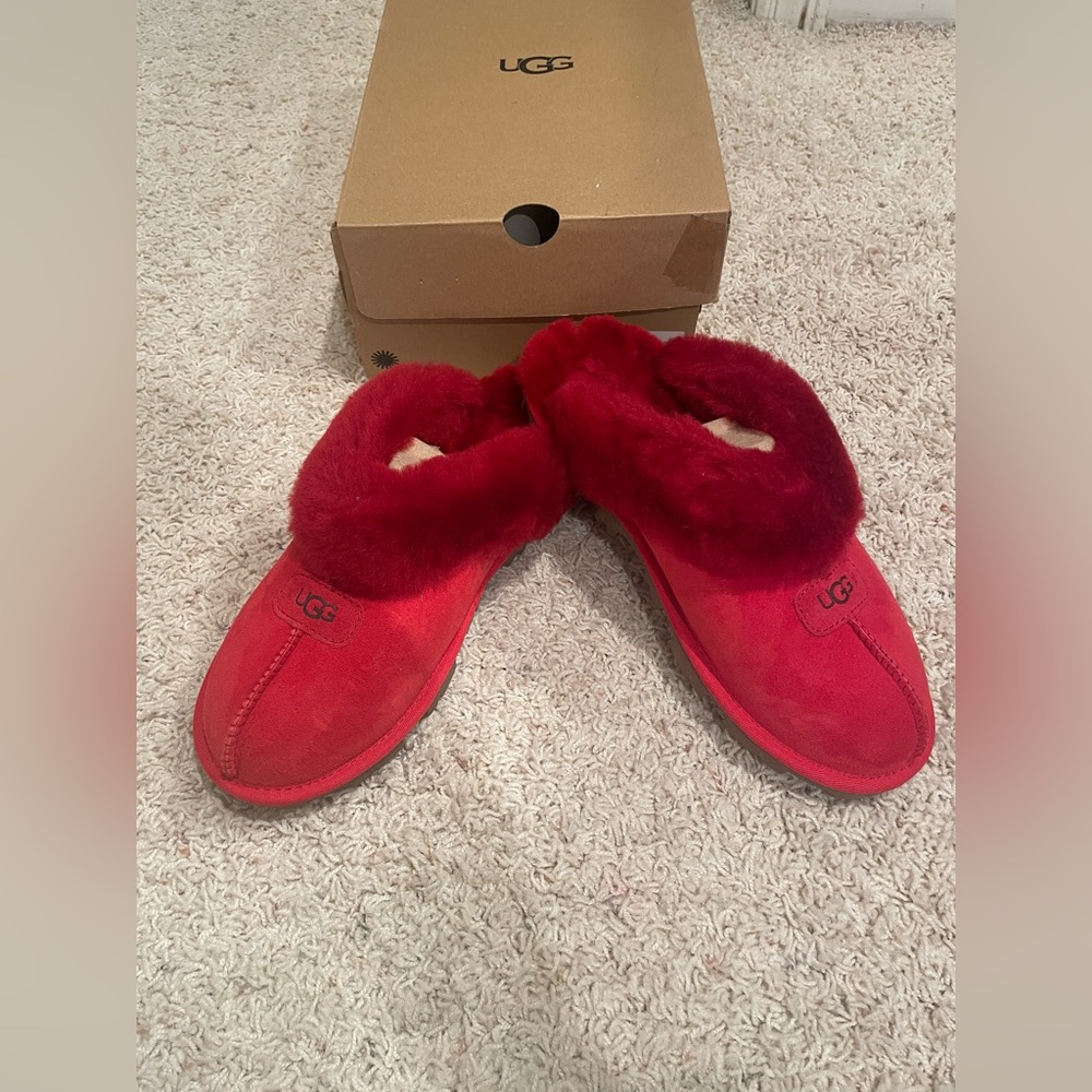 NIB UGG Women's Coquette Slipper Red Ribbon Size 8